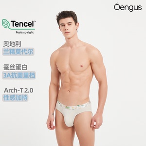 Oengus兰精莫代尔男士三角裤灰杏色三角裤男性感简约高级莫代尔男
