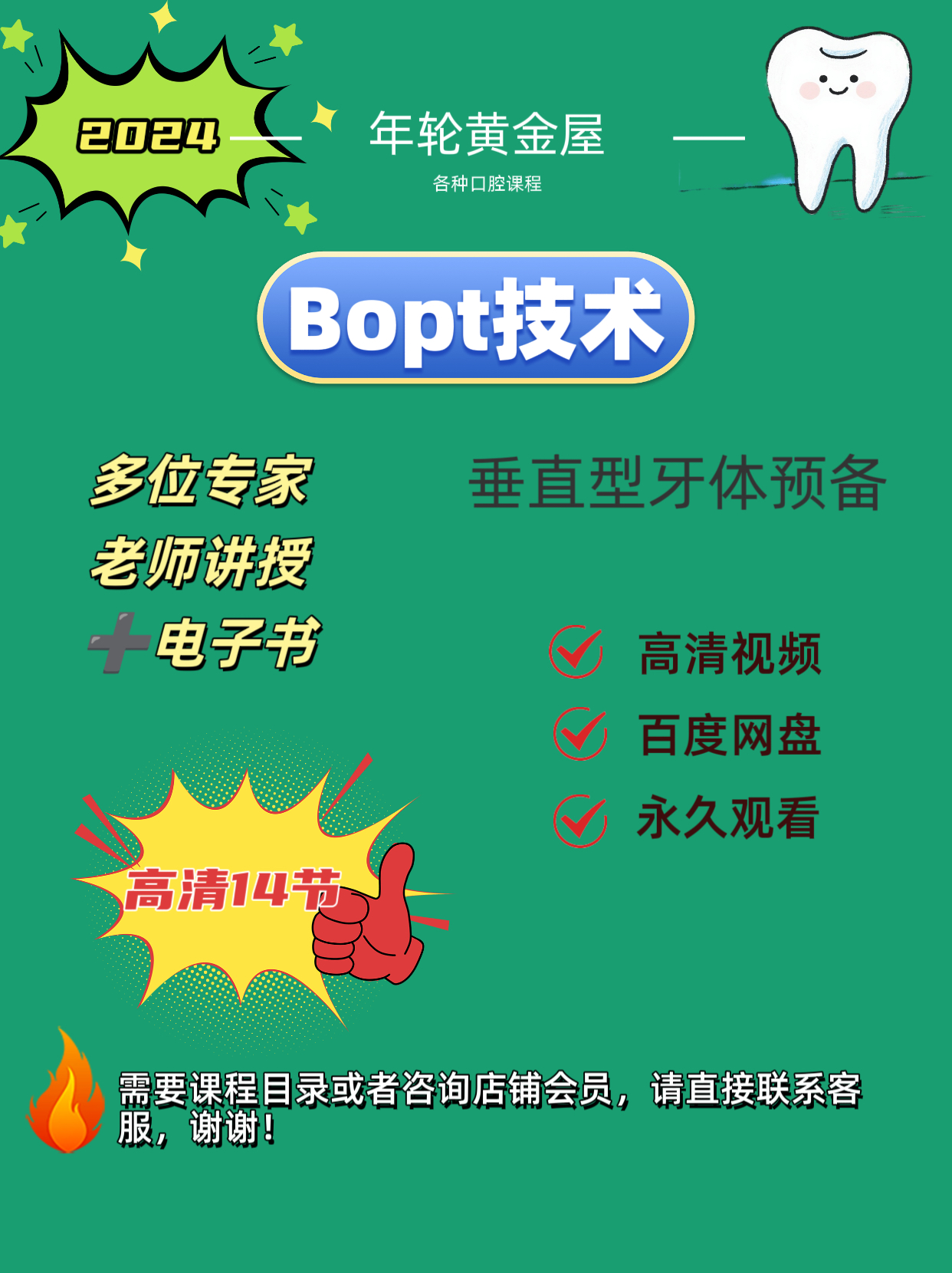 2024年bopt垂直牙体预备与生物导向技术 口腔多位老师课程和Pdf书