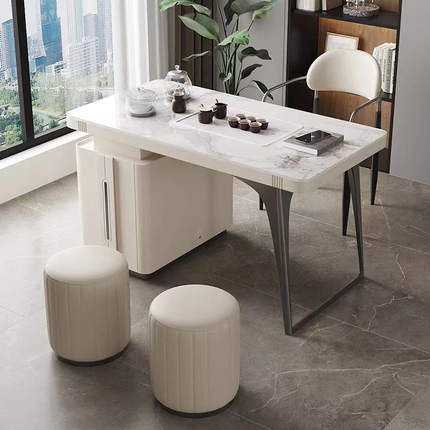 阳台岩板茶桌2024新款小型家用小茶台轻奢现代高级感办公室泡茶桌