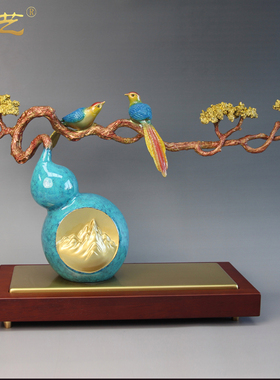 创意玄关葫芦摆件铜新中式