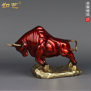 铜摆件牛气十足办公玄关招财