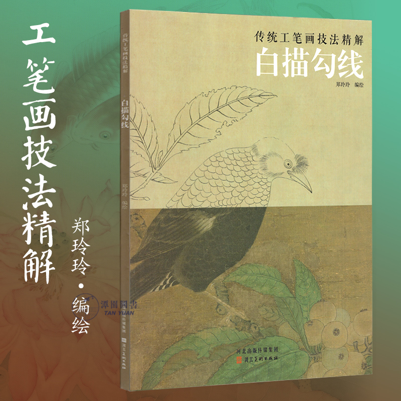 【同步视频18节】传统工笔画技法精解白描勾线郑玲玲编绘国画花鸟人物线稿十八描细节步骤花卉画法美术基础入门讲解河北美术出版社