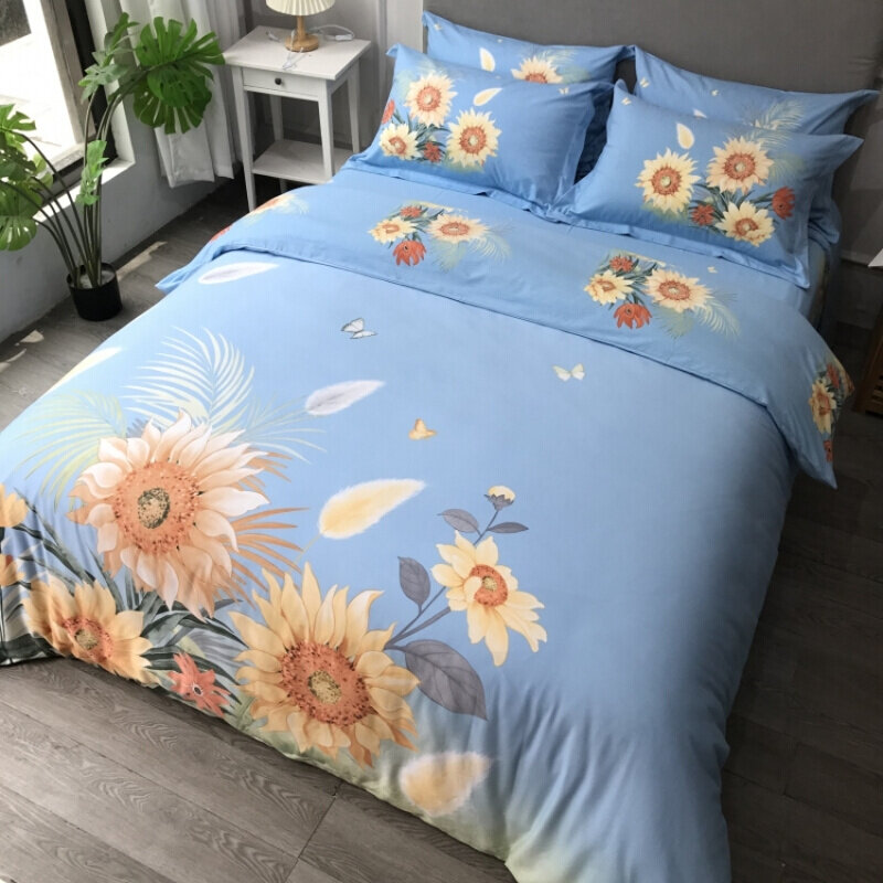 全棉加厚磨毛四件套纯棉斜纹秋冬保暖婚庆床上用品4件套被套1.8床