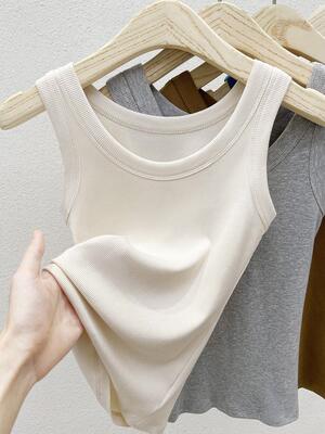 螺纹工字吊带背心女遮副乳夏款新款修身显瘦内搭外穿无袖打底上衣