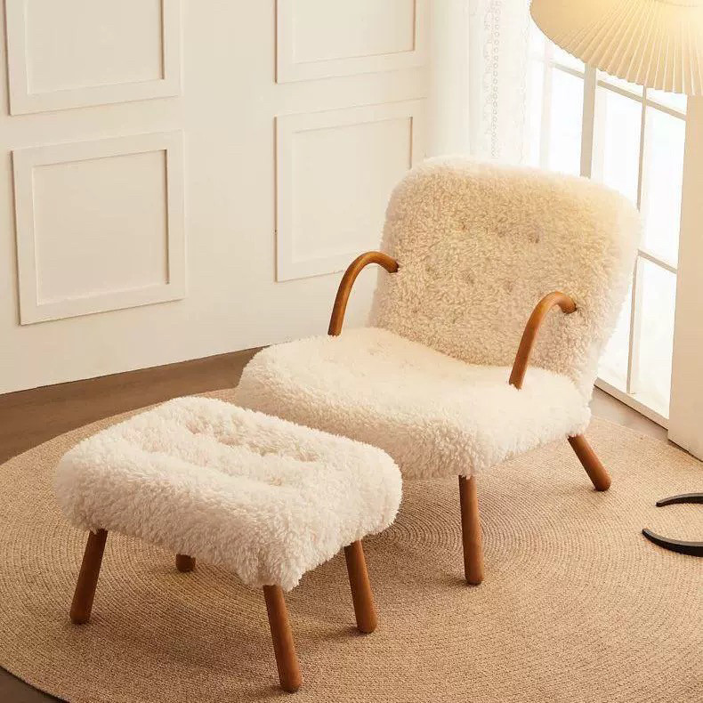 原木风单人沙发小户型家用阳台休闲躺椅羊羔绒椅子实木懒人沙发,住宅家具,沙发椅,淘宝优惠券,粉丝福利购,淘宝优惠卷