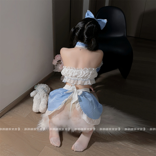 喵：奶甜女仆 制服 性感俏皮二次元 純欲乖巧女傭清純女仆藍色套裝