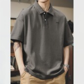 简约风重磅男装 宽松大码 男士 美式 T恤保罗衫 男夏季 短袖 复古POLO衫