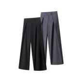 三角 立体褶皱A字廓形TR复合面料西装 裤 Succinct 休闲阔腿裤