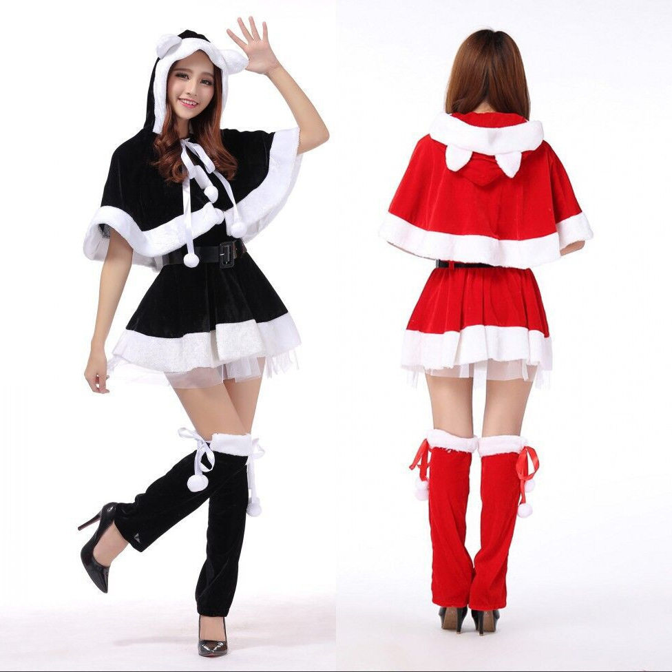 金丝绒兔女郎圣诞派对服