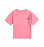 Хлопковая длинная летняя детская футболка с коротким рукавом, средней длины, в западном стиле, в корейском стиле, подходит для подростков