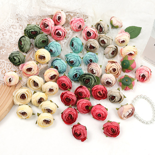 头饰配件礼盒装 假花绢花DIY手工花环材料服装 饰 仿真玫瑰花苞 欧式