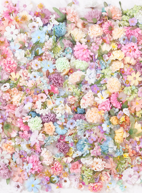 仿真小花朵材料包 diy手工花环材料假花婚庆簪花装饰绢花头饰配件