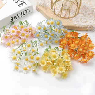 森系仿真小雏菊把束 饰绢花假花手工花环材料 装 塑料花DIY草帽服装