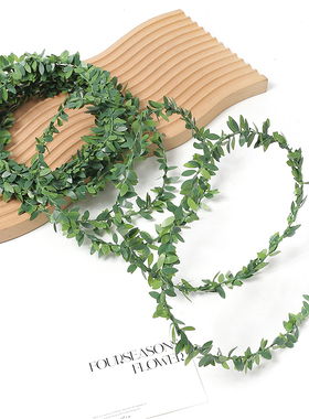 仿真绿叶藤条 DIY手工花环材料客厅墙面装饰生日场景布置塑料绿植