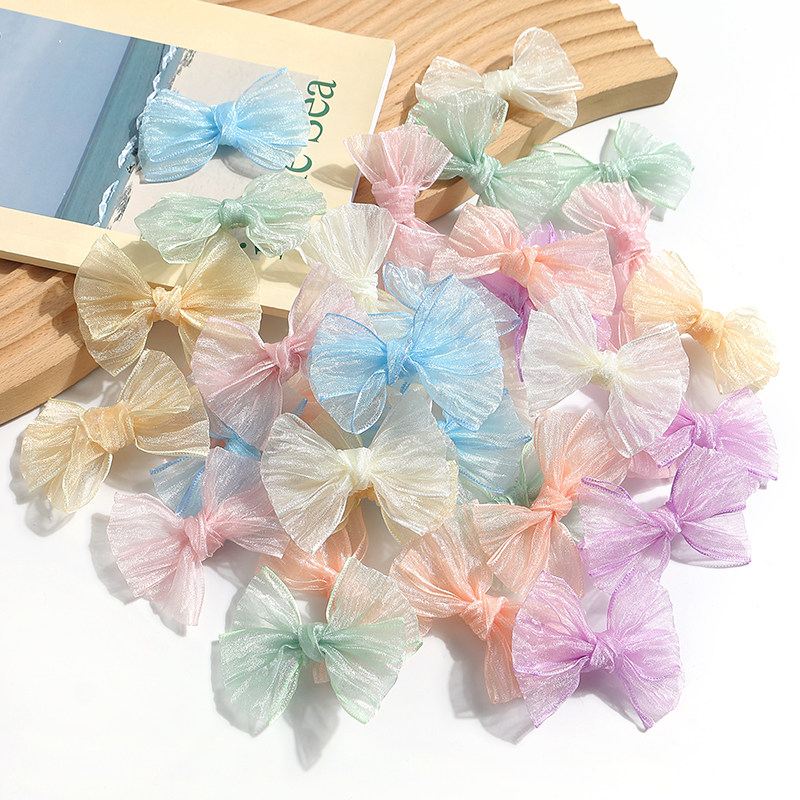 仿真蝴蝶结纱花 diy手工材料假花服装头饰辅料发饰发夹配件草帽花
