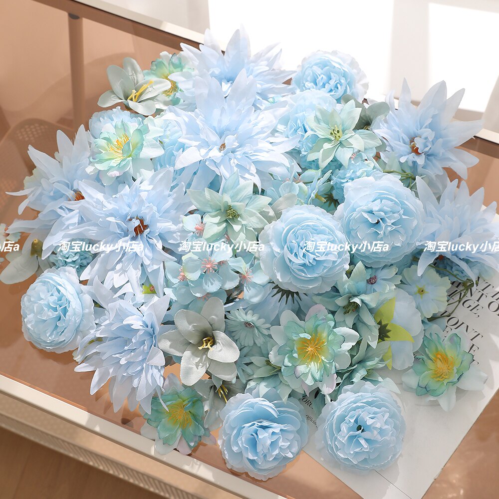蓝色系混搭花朵材料包 手工diy簪花头饰花环裙撑花伞婚庆装饰假花,家居饰品,仿真花/假花,淘宝优惠券,粉丝福利购,淘宝优惠卷