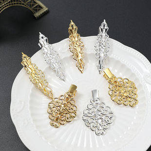 镂空金银祥云菱形发夹 DIY头饰发饰配件发簪饰品制作材料古风配件