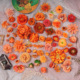 橘色系仿真花头 饰胸花配件 diy手工材料假花绢花婚庆簪花草帽花装