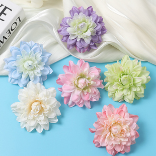 仿真小丽花头DIY手工材料假花绢花客厅卧室餐桌摆件婚庆花墙装 饰