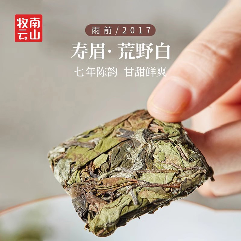 南山牧云2017年荒野白茶松压饼茶