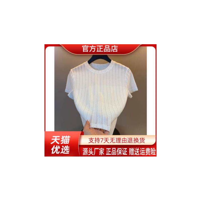 特琪轻奢服饰Amphelisia夏新款镂空提花短袖T恤男士圆领潮流半袖