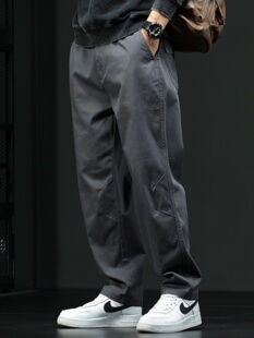 MR.MUDI穆迪先生官方旗舰店工装裤宽松直筒裤休闲裤大码长裤男裤-