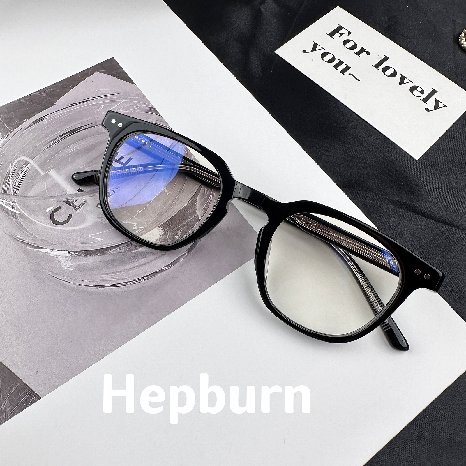 白鹿同款黑框眼镜女可配近视