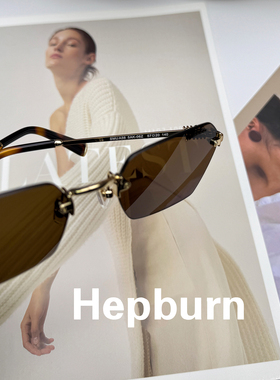 hepban/无框墨镜女 多边形防紫外线UV400遮阳太阳眼镜 可配近视