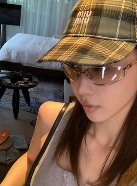 50s 新款骑行徒步护目无框墨镜女 防紫外线YV400太阳镜 运动眼镜