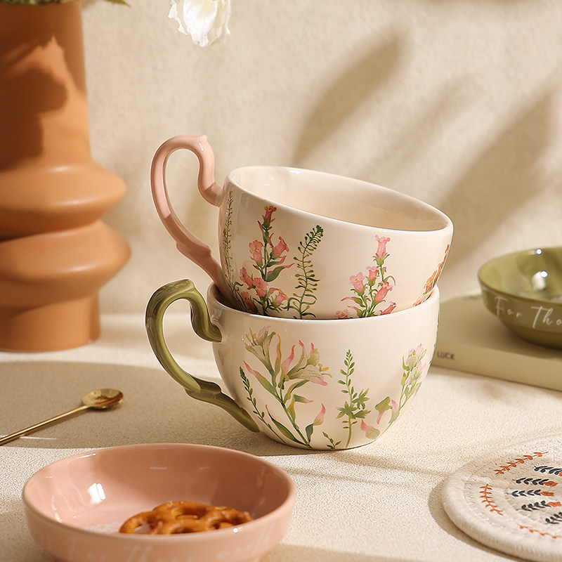 法式情侣马克杯带盖女士高颜值杯子办公室陶瓷咖啡杯新婚新居礼物,餐饮具,马克杯,淘宝优惠券,粉丝福利购,淘宝优惠卷