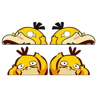 可达鸭动漫车贴jdm趴窗玻璃贴个性可爱车身贴花划痕遮挡反光贴纸