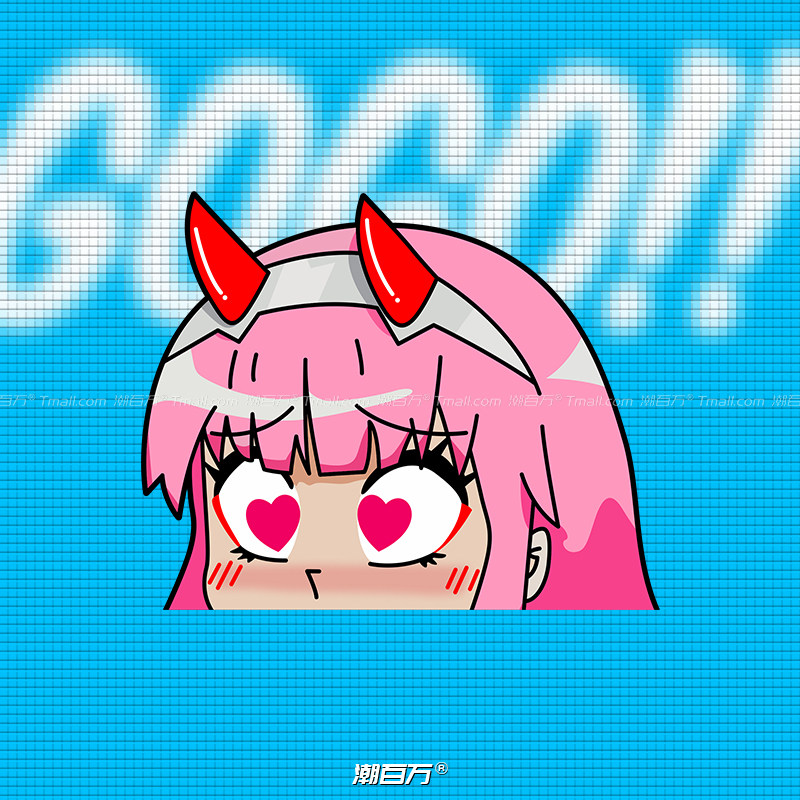 02国家队卡通动漫车贴jdm痛车贴电动车三角窗扒窗贴汽车反光贴纸