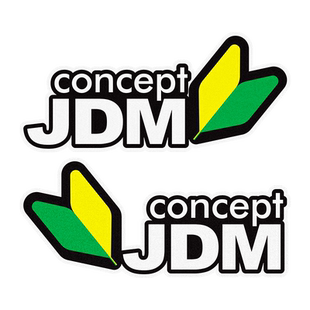 concept JDM概念改装车贴初心者黄绿箭头汽车反光贴纸划痕遮挡