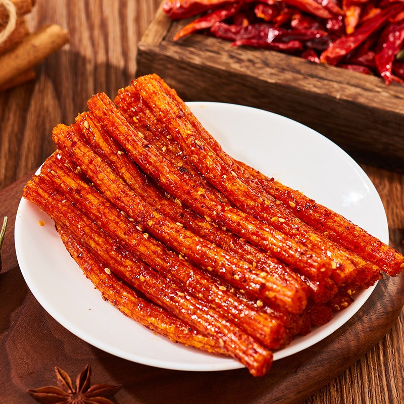 湖南双娇香辣味火爆儿x时麻辣童年臭干子清真辣条