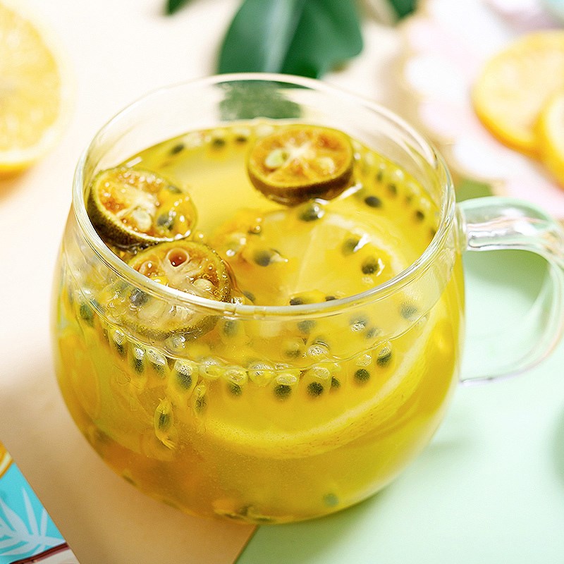 聚广德金桔柠檬百香果茶水果茶花茶茶包蜂蜜冻干N柠檬片90克/盒JJ