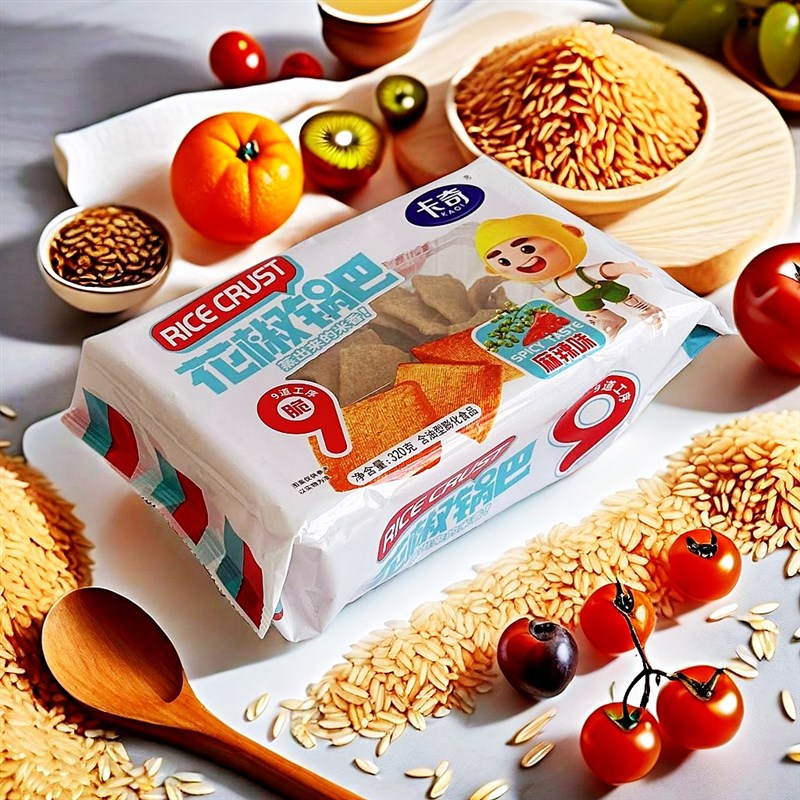 卡奇蒸米锅巴e320g盒装麻辣味牛排味花椒味办公室小吃休闲膨化零