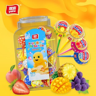 雅客COCO奶龙联名天天棒奶龙棒棒糖水果味糖果棒S糖罐装糖果525g