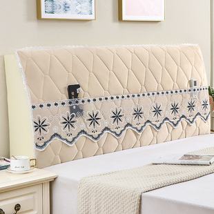 全包床头罩床头套防尘软包木床头皮床头简约风格 保护套加厚可拆洗