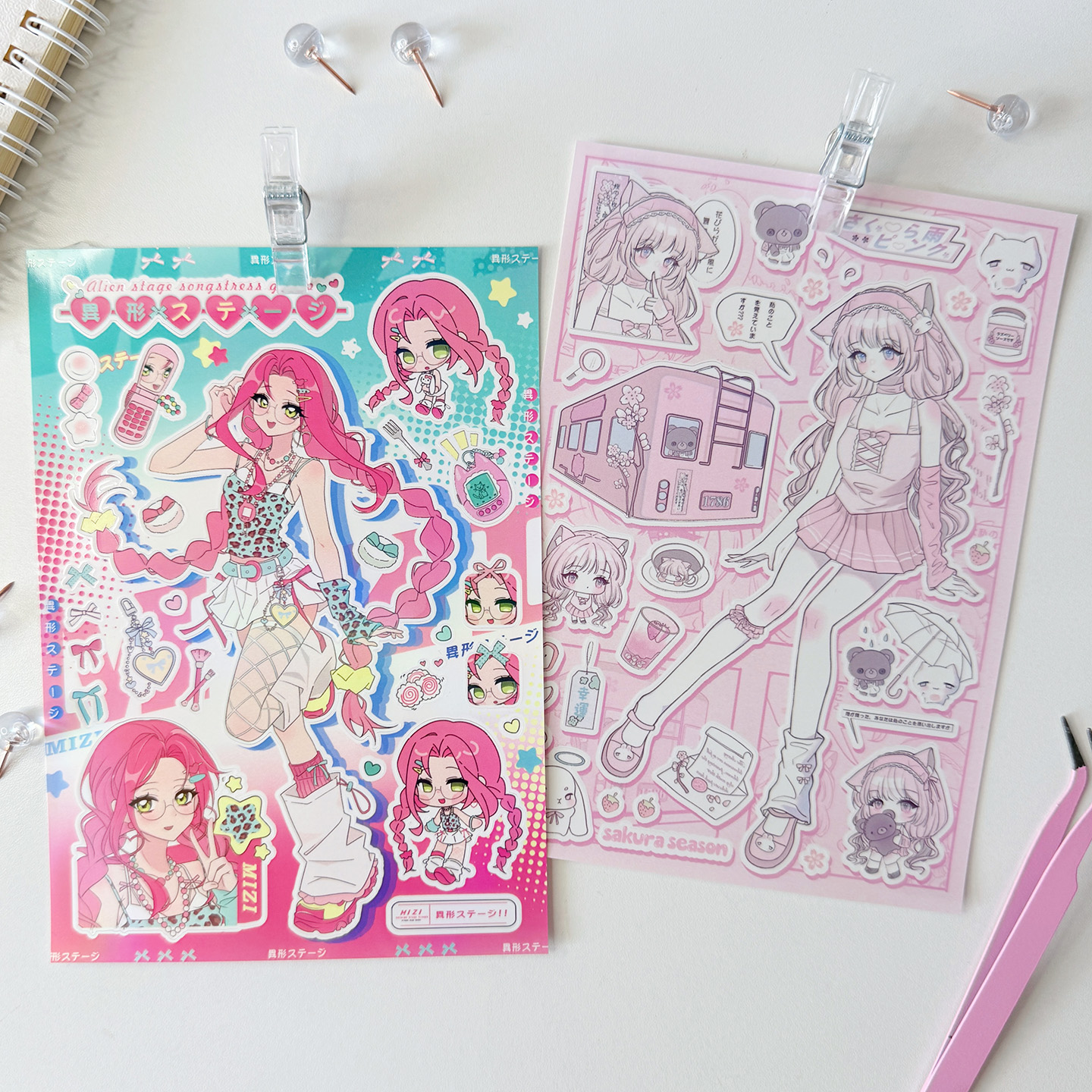 原创人物贴纸咕卡手账可爱贴纸