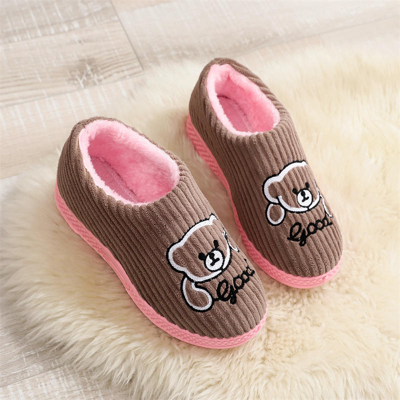 春季小熊女厚底加绒防滑鞋情侣软