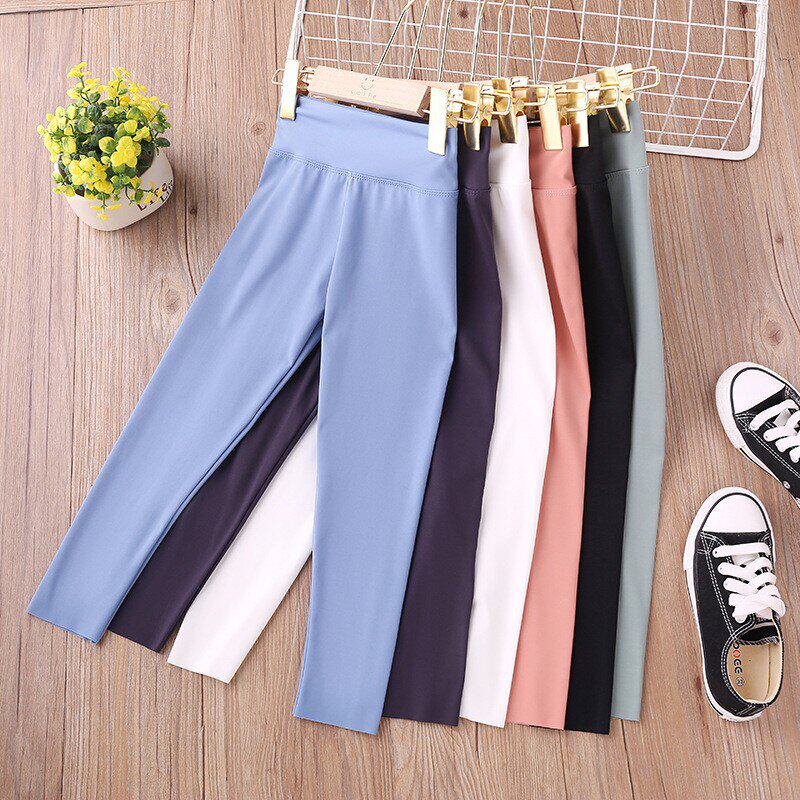 女童鲨鱼裤春秋儿童打底裤外穿中大童芭比裤瑜伽课弹力紧身裤高腰