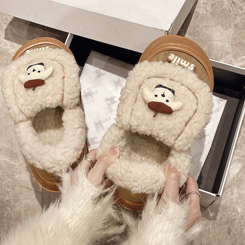 新款可爱帽子小狗棉拖鞋女冬季室内居家防滑厚底毛绒包跟棉鞋外穿,居家布艺,居家棉拖/棉鞋,淘宝优惠券,粉丝福利购,淘宝优惠卷