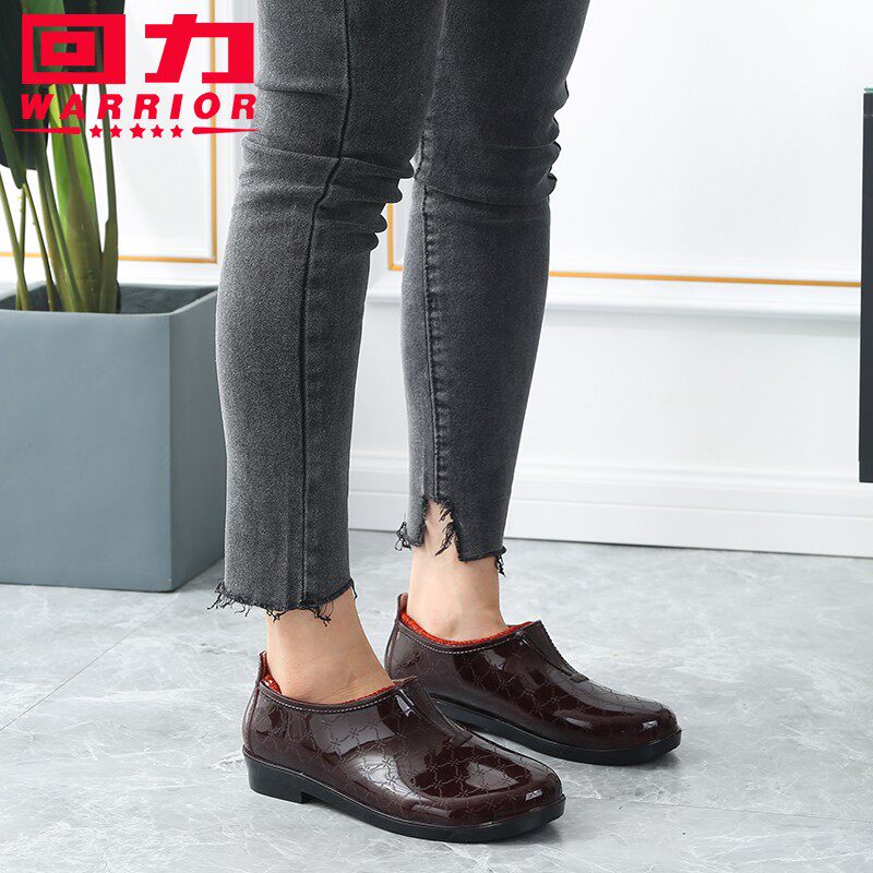 回力女士低帮雨鞋浅口轻便低筒防水鞋外穿加厚耐磨女款防水靴跨境