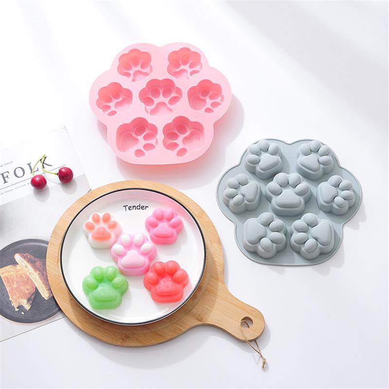 新品 猫爪硅胶模具慕斯蛋糕模狗爪果冻布丁磨具滴胶DIY手工皂模具