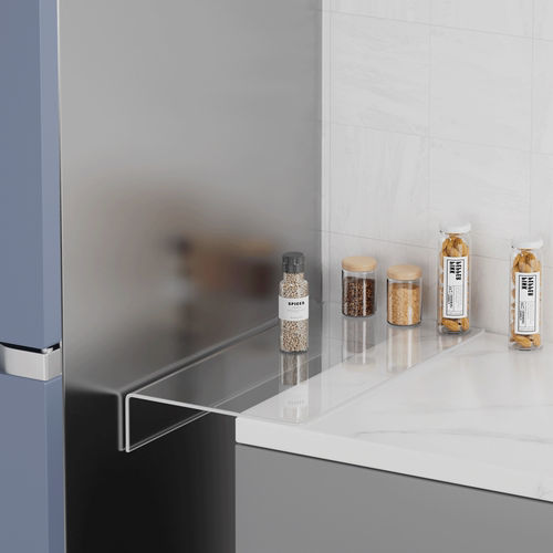 厨房夹缝挡板冰箱台面缝隙延伸板桌面侧边加宽延长板免打孔收纳板