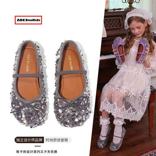 女童公主鞋2025秋冬新款亮片