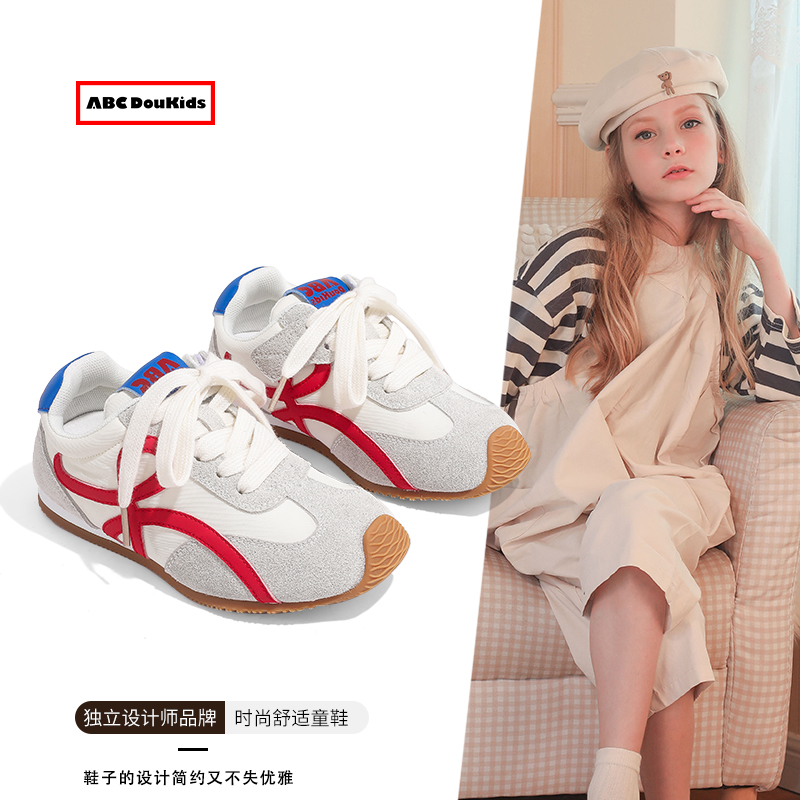 儿童透气网面阿甘鞋真皮运动鞋