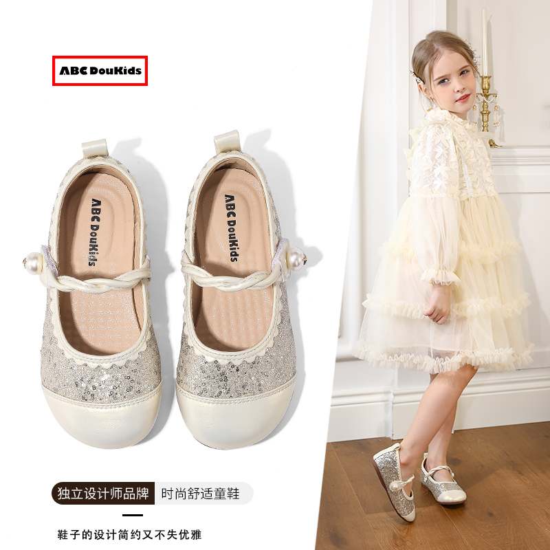女寶寶軟底單鞋兒童洋氣小皮鞋