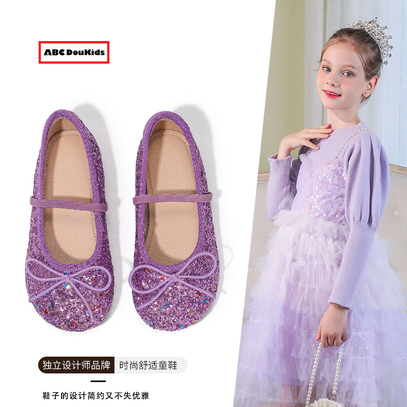 女童公主鞋时尚儿童爱莎水晶鞋子