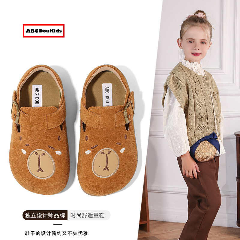 兒童卡通軟底勃肯鞋魔術貼公主鞋